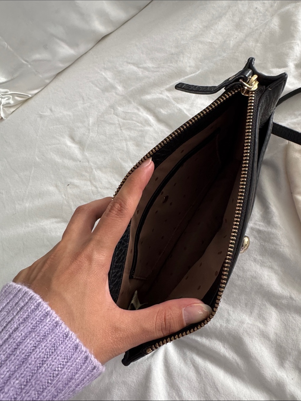 kate spade Black Pebbled Leather Crossbody with Gold Hardware - Picture 7 of 16